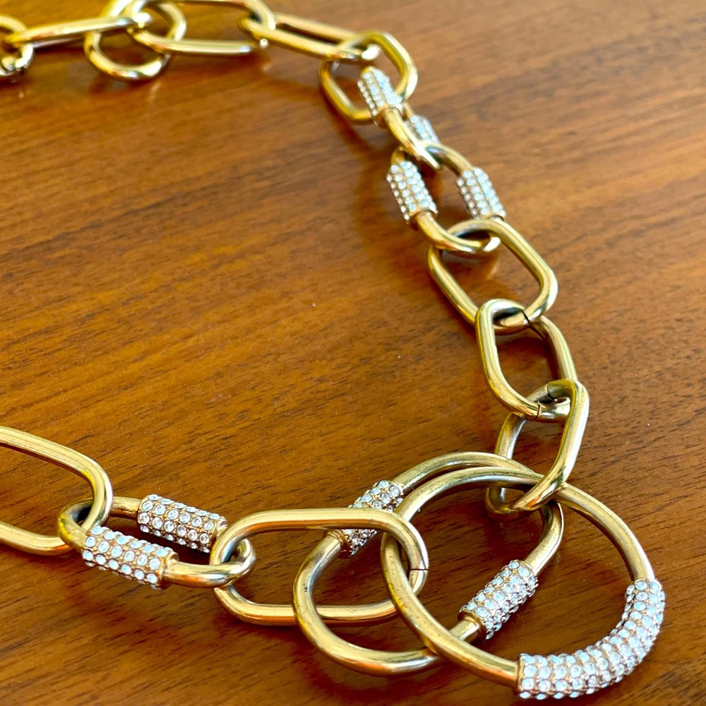 Trina Trunk Pave Link Necklace Gold - Picture 3 of 6